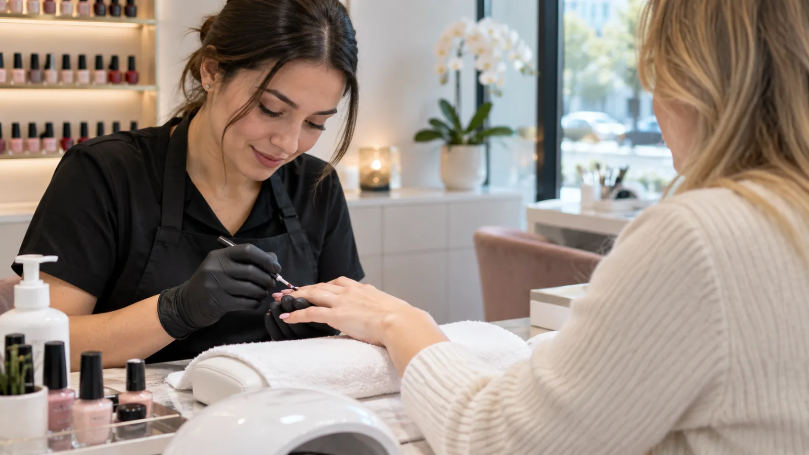 Nail studio located on the ground floor of the Central FIVE office building in Bratislava